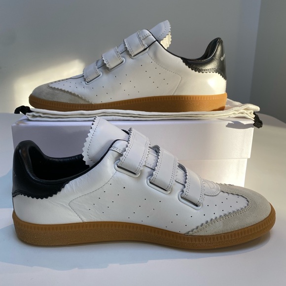 Isabel Marant Beth Sneaker in White/Black/Gum Sole sz 41 New in Box - Picture 6 of 9